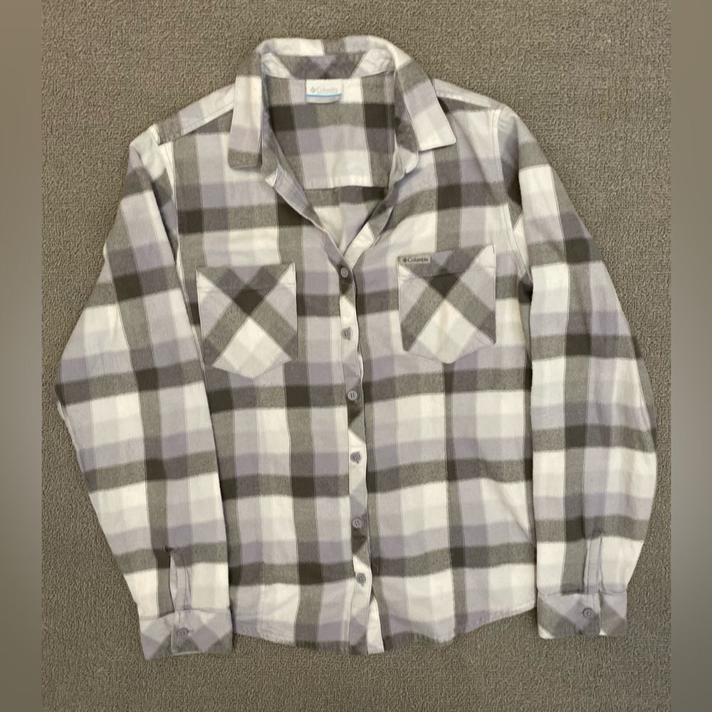 Columbia Casual Plaid Button Up Outdoor Long Sleeve Shirt- Cabincore Camping
